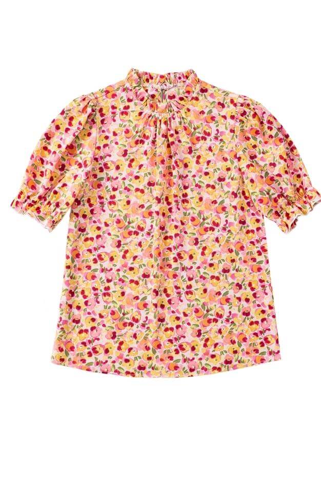 Floral Vintage Short Sleeve Blouse