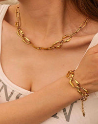 18K Gold-Plated Necklace & Earring Set