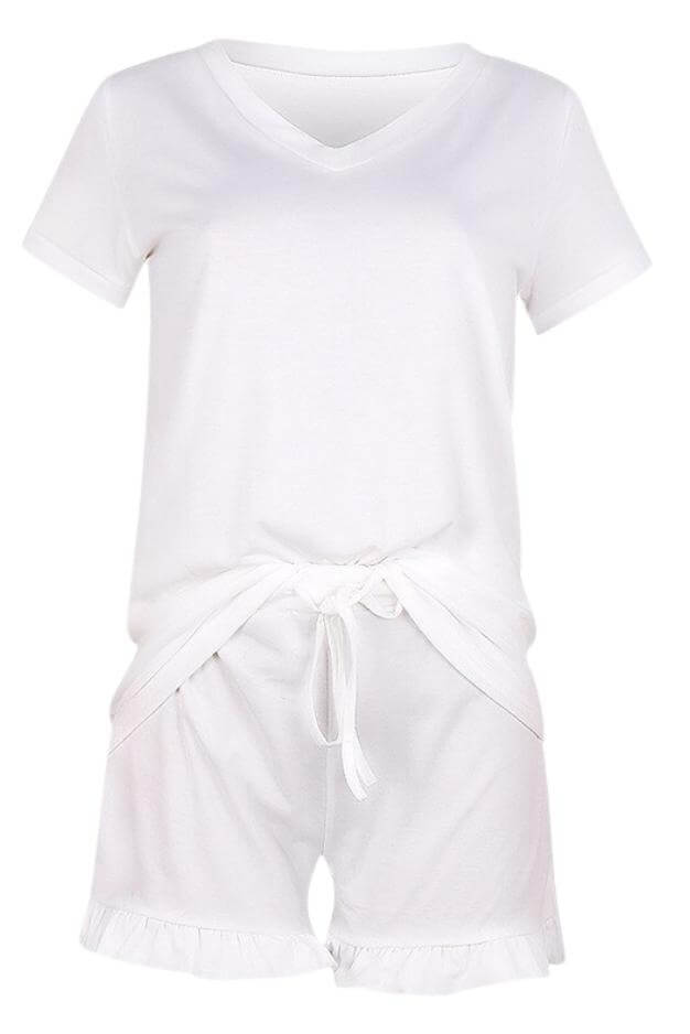 Short Sleeve Ruffled Sleepwear