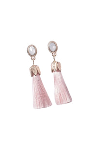 silky tassel, gold filled cap, manmade opal gem stone-The colorful tassel earrings are as cute as the buttons! They look like the angels! These dangle earrings feature oval top and gold cap to hold the silky tassels. They come in 6 colors-