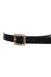 Crocodile Embossed Square Buckle Jolie Vaughan | Online Clothing Boutique near Baton Rouge, LA