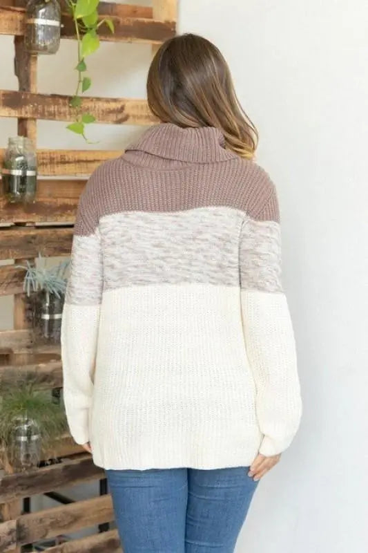 Alex Turtleneck Pullover Sweater with Stripe Detail Jolie Vaughan | Online Clothing Boutique near Baton Rouge, LA