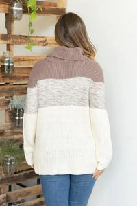 Alex Turtleneck Pullover Sweater with Stripe Detail Jolie Vaughan | Online Clothing Boutique near Baton Rouge, LA