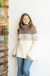Alex Turtleneck Pullover Sweater with Stripe Detail Jolie Vaughan | Online Clothing Boutique near Baton Rouge, LA