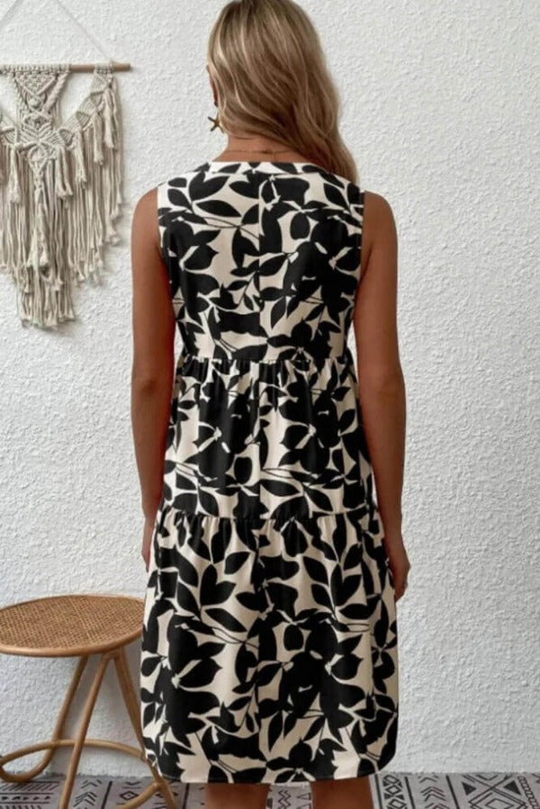 "Colorful Floral Dress with Boho Style and Ruffle Hem" "Short Length Boho Dress in Multicolor Floral Print" "Non-sheer Bohemian Dress with Vibrant Floral Design" "Polyester-Elastane Blend Floral Boho Dress" "Multicolor Boho Dress with Flounce Hem and Notched Neckline"