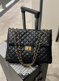 Black Quilted Chain Shoulder Bag