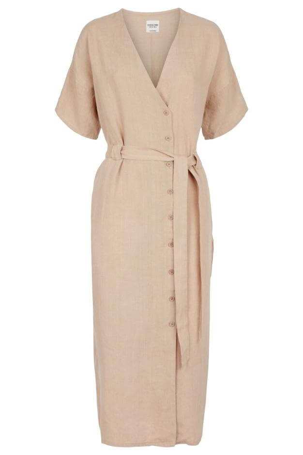 Asymmetrical Button-Down Wrapped Midi Dress Asymmetrical Button-Down Wrapped Midi Dress