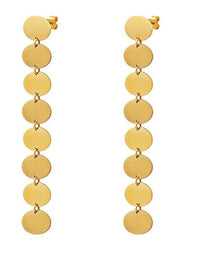 Elegant Disc Titanium Drop Earrings