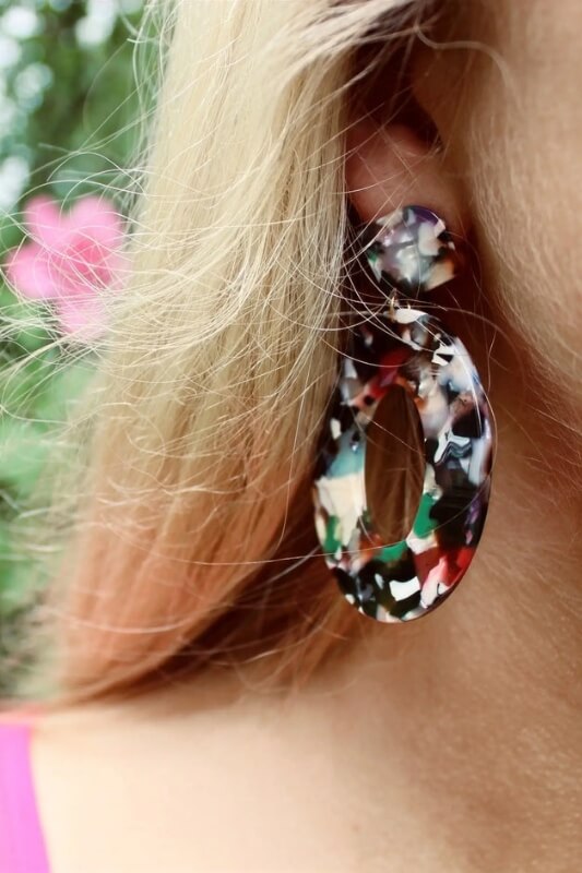 Round Tortoise Geometric Earrings