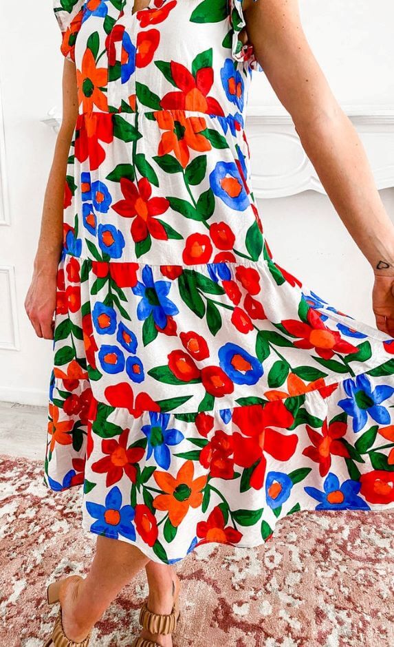 Versatile fashion- Casual wear- Fashion statement- Garden party dress- Resort wear- Vacation dress- Chic style- Fashion-forward dress- High-quality dress- Designer dress- Tailored dress- Stunning dress- Bright dress- Dress texture- Soft fabric- Beautiful dress design- Elegant design- Modern fashion- Must-have dress- Outdoor wear