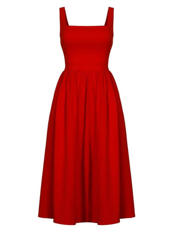 Sleeveless Square-Neck Midi Dress | Midi Dresses for Mature Women Jolie Vaughan Boutique Sleeveless Square-Neck Midi Dress | Midi Dresses for Mature Women Jolie Vaughan Boutique