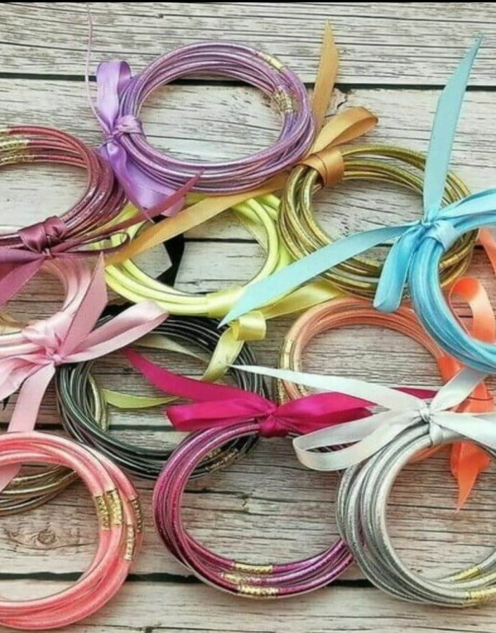 Glitter & Glam Jelly Bangles (Set of 5)