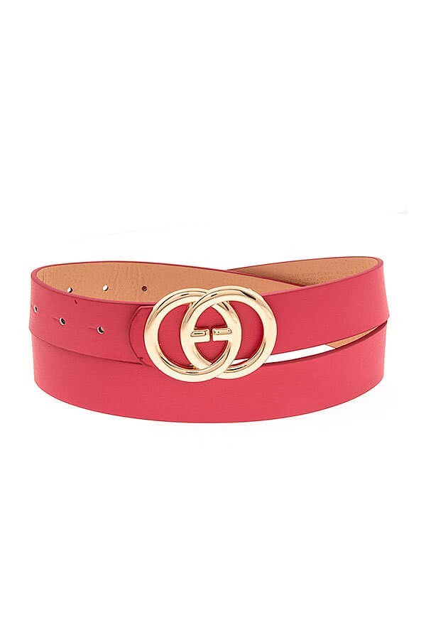 belt, mainly because of its fabulous double-circle buckle. It's perfect for dressing up or down. With a durable cowhide leather feel soft yet durable.