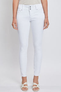 WannaBettaButt Three-Button Skinny Ankle Jean