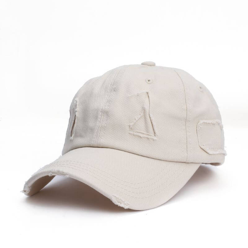 Ponytail Baseball Hat - Ripped Vintage Washed Cotton Cap