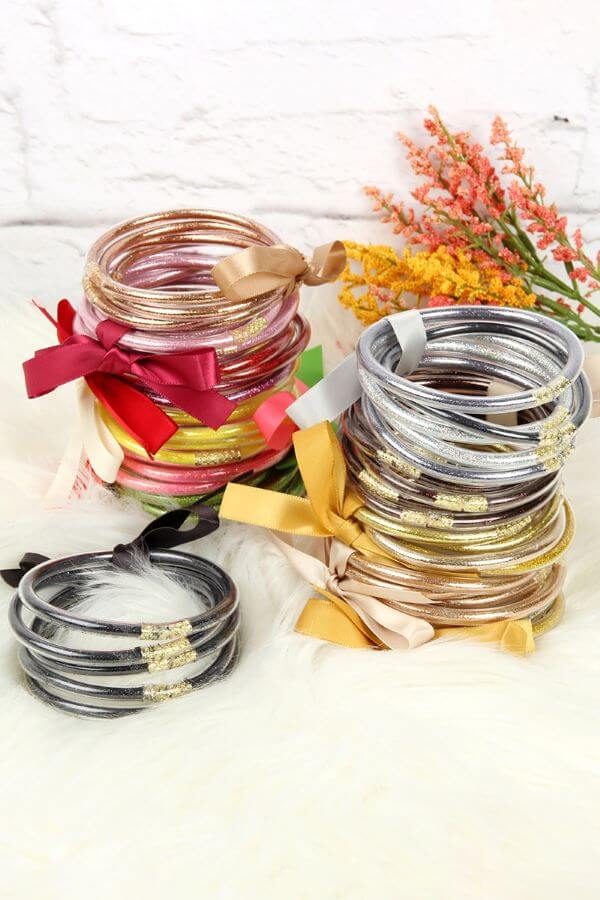 Glitter & Glam Jelly Bangles (Set of 5)
