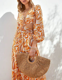 Raffia Curved Half-Moon Straw Bag