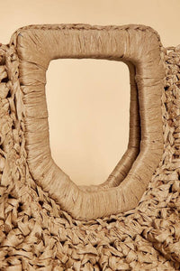 Raffia Curved Half-Moon Straw Bag