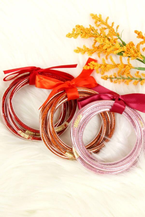 Glitter & Glam Jelly Bangles (Set of 5)
