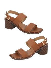 Square Toe Block Heel Sandals
