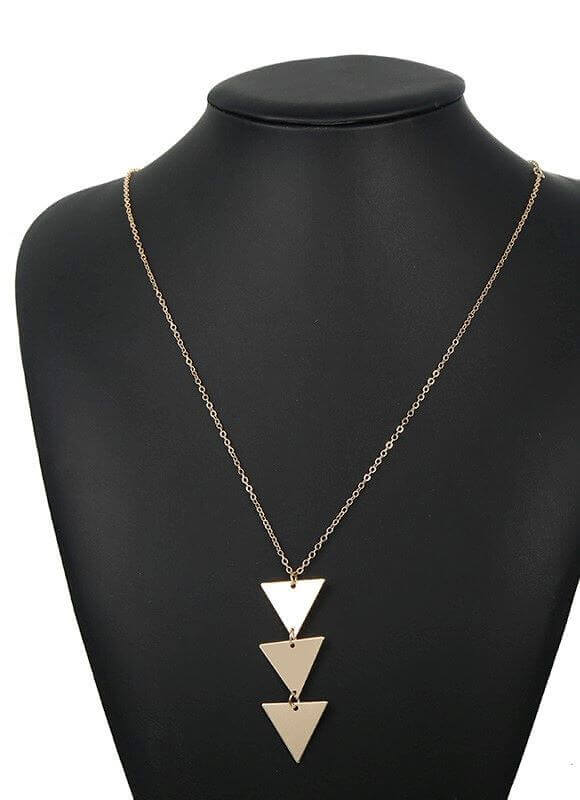 Modern Long Triangle Pendant Necklace