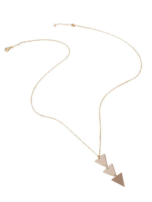 Modern Long Triangle Pendant Necklace