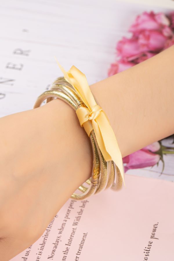 Glitter & Glam Jelly Bangles (Set of 5)