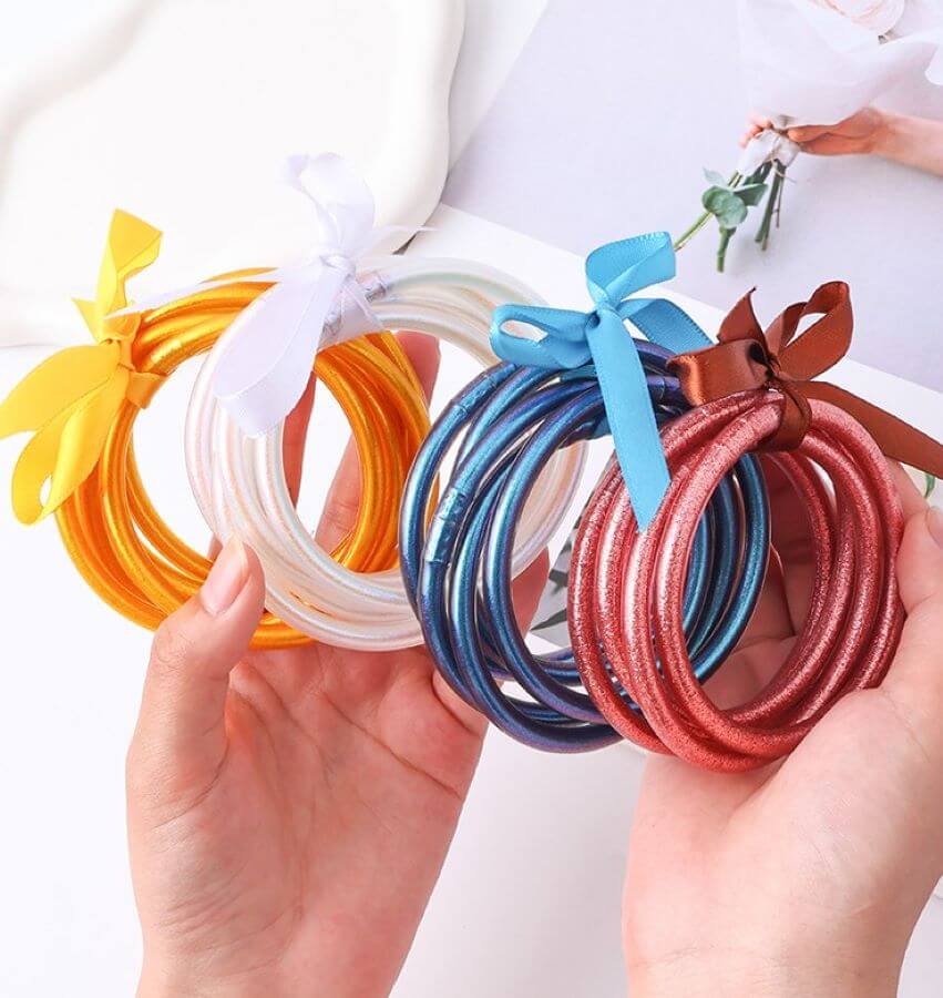 Glitter & Glam Jelly Bangles (Set of 5)