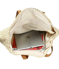 Evil Eye Straw Tote Bag