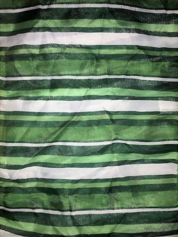 Green White Striped Infinity Scarf