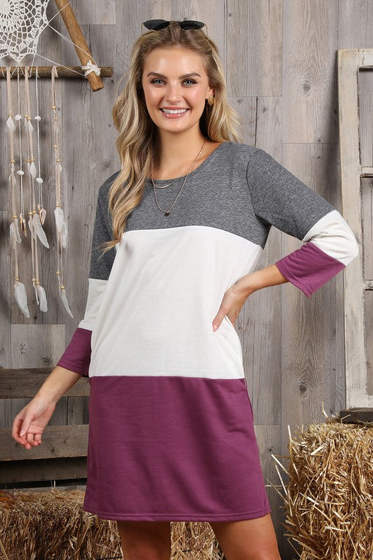 French Terry Tunic Dress with Pockets freeshipping - Mature Women's Clothing Online | Jolie Vaughan Boutique