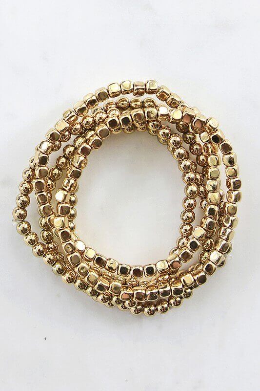 Set of 6 bracelets can be worn together or individually -Perfect for layering with other bracelets