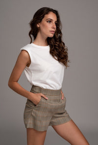 Plaid Windowpane Dress Shorts freeshipping - Mature Women's Clothing Online | Jolie Vaughan Boutique