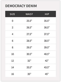 Demcoracy Denim Size Chart-mature womens fashion-womens jeans-mature womens jeans-democracy size chart-Laurel Oak Democracy "Ab" Solution Ankle Skimmer freeshipping - Mature Women's Clothing Online | Jolie Vaughan Boutique