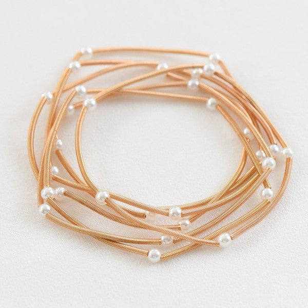 Guitar String Bracelet Set of 6 - Pearls - Jolie Vaughan | Online Clothing Store in Baton Rouge, LA