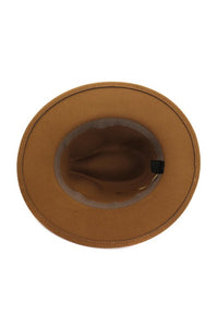 Wide Brim Fashion Hat with Buckle Detail - Jolie Vaughan | Online Clothing Boutique near Baton Rouge, LA The Wide Brim Fedora with buckles detail is a fashionable, wide brimmed hat that will keep you looking classy. You can wear this in any season and it goes well with a dress or pants. The fedora is made of wool felt which provides good protection from the sun while still keeping your head cool.