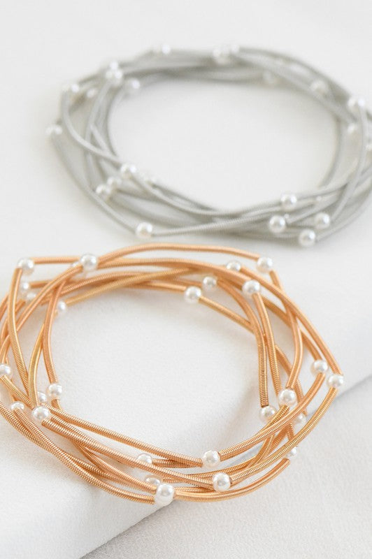 Guitar String Bracelet Set of 6 - Pearls - Jolie Vaughan | Online Clothing Store in Baton Rouge, LA