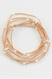 Guitar String Bracelet Set of 6 - Pearls - Jolie Vaughan | Online Clothing Store in Baton Rouge, LA