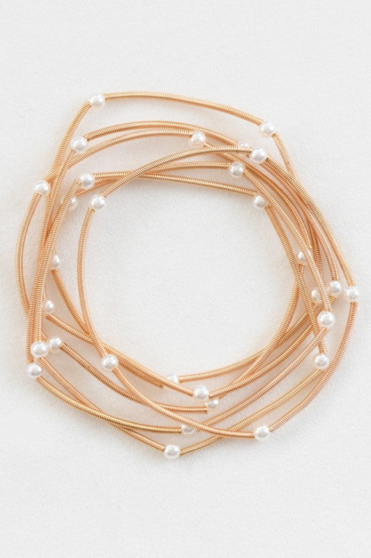 Guitar String Bracelet Set of 6 - Pearls - Jolie Vaughan | Online Clothing Store in Baton Rouge, LA