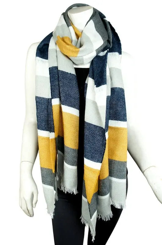 Addison Multicolor Striped Fringe Scarf Jolie Vaughan | Online Clothing Boutique near Baton Rouge, LA