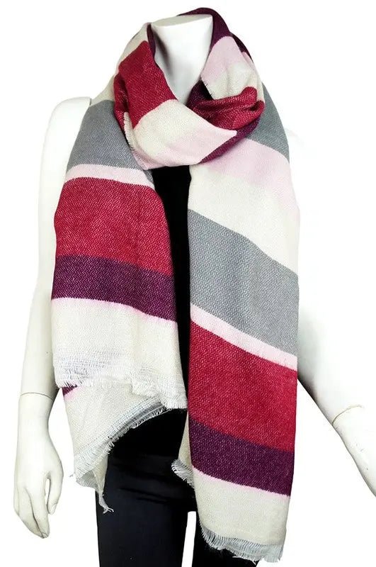 Addison Multicolor Striped Fringe Scarf Jolie Vaughan | Online Clothing Boutique near Baton Rouge, LA