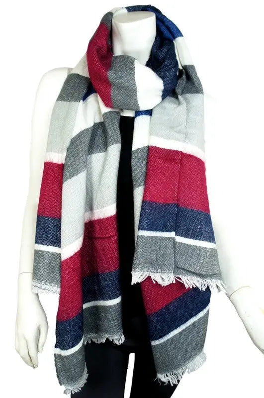 Addison Multicolor Striped Fringe Scarf Jolie Vaughan | Online Clothing Boutique near Baton Rouge, LA