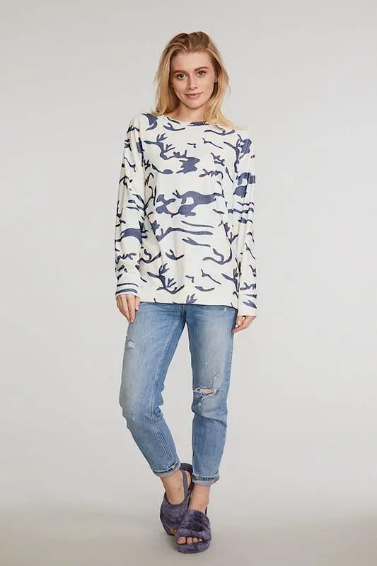 Amelia Relaxed Camouflage Print LS Tee Jolie Vaughan | Online Clothing Boutique near Baton Rouge, LA