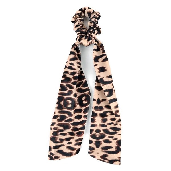 Animal Print Scrunchie Ribbon Hair Tie Jolie Vaughan | Online Clothing Boutique near Baton Rouge, LA