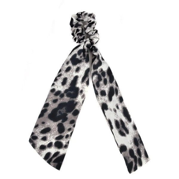 Animal Print Scrunchie Ribbon Hair Tie Jolie Vaughan | Online Clothing Boutique near Baton Rouge, LA