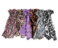 Animal Print Scrunchie Ribbon Hair Tie Jolie Vaughan | Online Clothing Boutique near Baton Rouge, LA