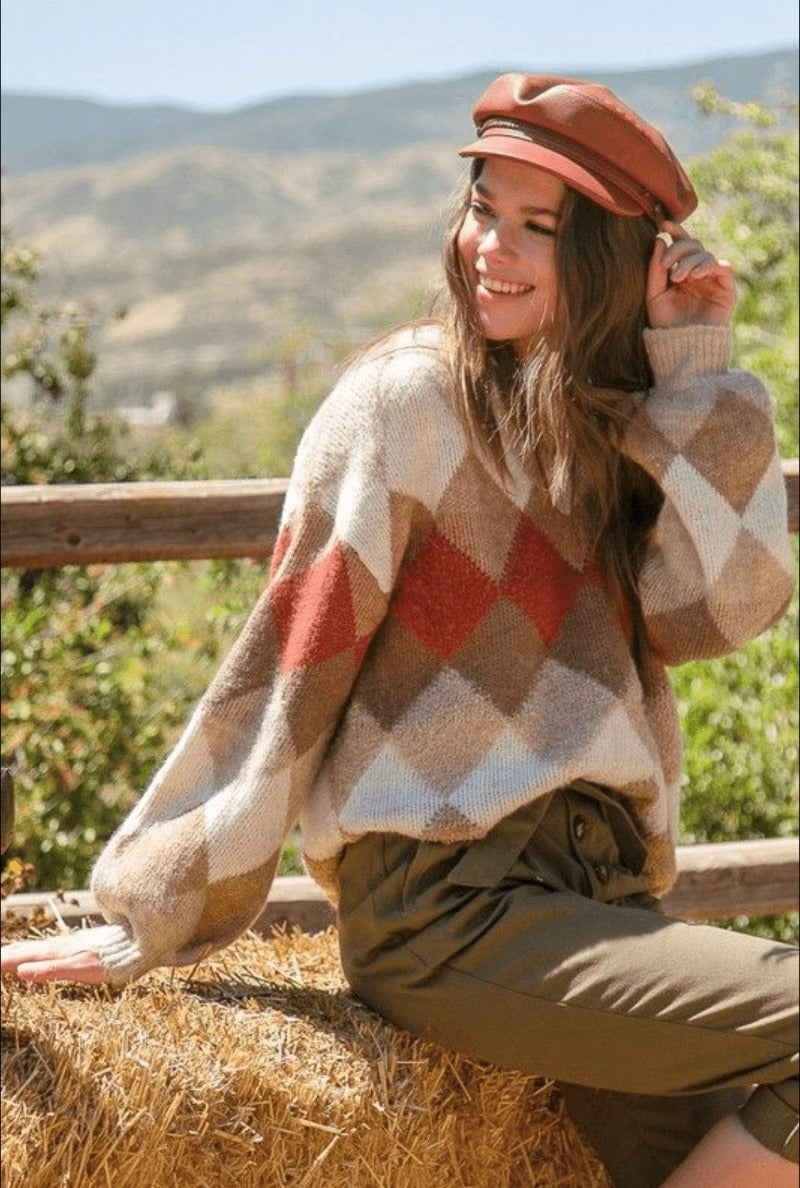Spring Argyle Sweater
