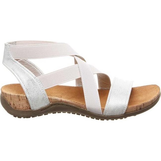 Brea Bearpaw Sandals Silver Womens Casual Shoes Jolie Vaughan Boutique