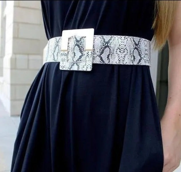 Beige Snake Skin Belt Jolie Vaughan | Online Clothing Boutique near Baton Rouge, LA