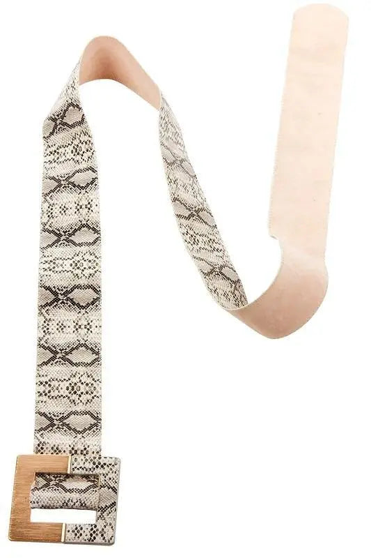 Beige Snake Skin Belt Jolie Vaughan | Online Clothing Boutique near Baton Rouge, LA